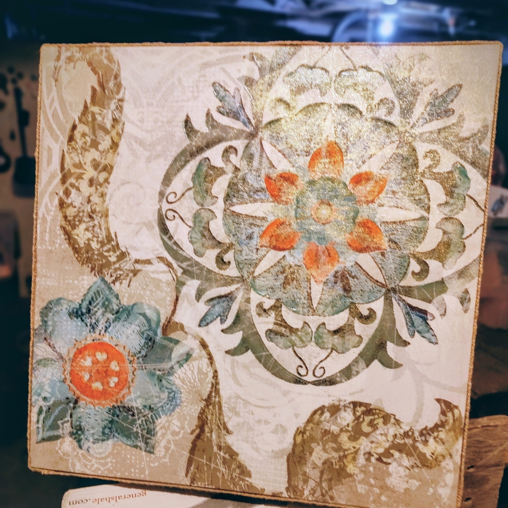 Kirklands Mandala Floral Wall Art in Green and Orange